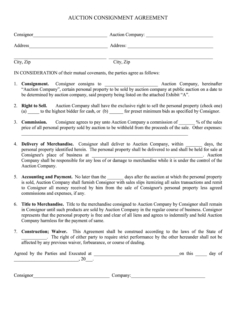 Simple Consignment Agreement Pdf Form - Fill Out And Sign Printable Pdf with Fascinating Consignment Sales Contract Template