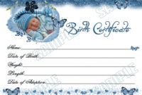 Sleepy Boy Reborn Baby Doll Birth Certificate Instant Download for Baby Doll Birth Certificate Template