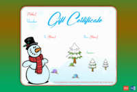 Snowman Christmas Gift Certificate Template - Gct within Awesome Kids Gift Certificate Template