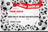 Soccer Certificate Template Football Ball Icons Stock Vector Pertaining regarding Football Certificate Template