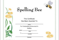 Spelling Bee Award Certificate Template (2) – Templates Example throughout Spelling Bee Award Certificate Template