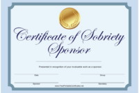 Sponsor Certificate Of Sobriety Template Download Printable Pdf within New Certificate Of Sobriety Template Free