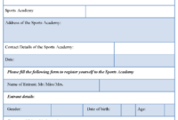 Sports Registration Form - Editable Forms throughout Student Athlete Contract Template