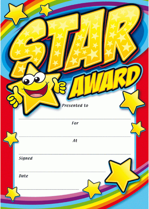 Star Award Certificate Template (1) - Templates Example | Templates in Amazing Star Reader Certificate Template Free