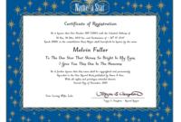 Star Naming Certificate Template | Certificate Templates Inside Star with regard to Star Naming Certificate Template