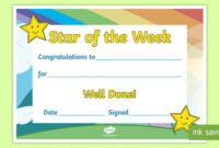 Star Of The Week Certificate (Teacher-Made) inside Fascinating Editable Certificate Social Studies