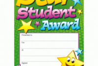 Star Student Certificate Template – Baeti Throughout Star Award with Star Reader Certificate Template Free