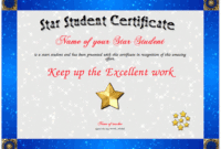 Star Student – For The Outstanding Student Who Has Worked Hard And in Simple Star Student Certificate Template