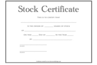Stock Certificate Template Download Printable Pdf | Templateroller within Share Certificate Template Pdf