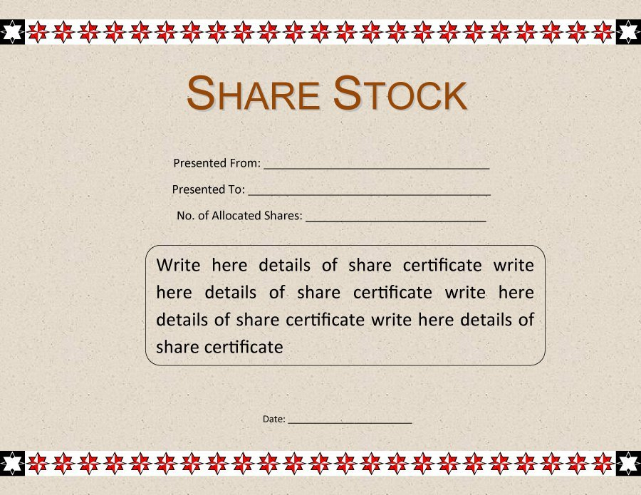 Stock Certificate Templates (Word, Pdf) - [40 Free Templates] - Free intended for Fascinating Share Certificate Template Pdf