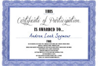 Stray Musing + Snapshots: Certificate Of Participation. with regard to Fascinating Free Templates For Certificates Of Participation