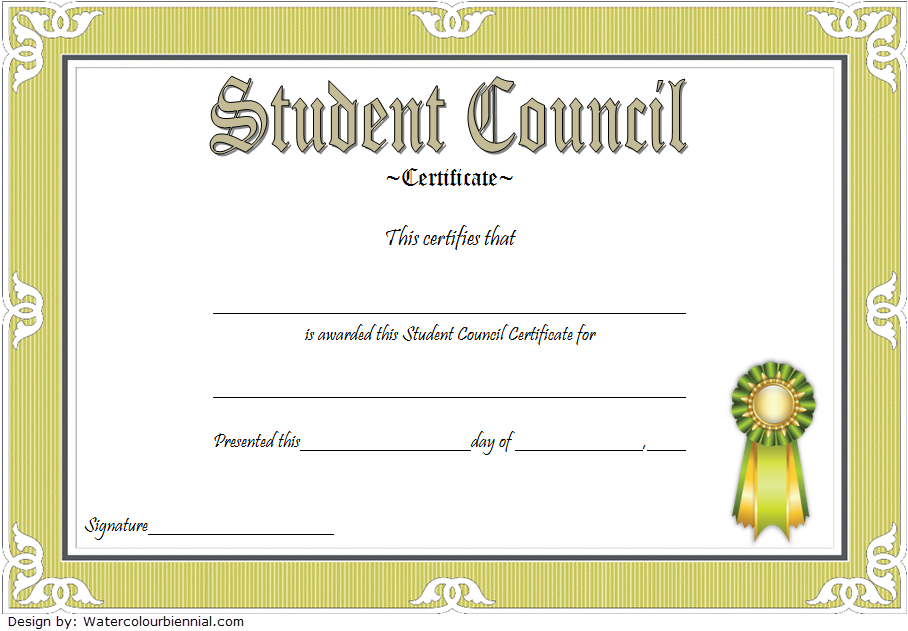 Student Council Certificate Template - 8+ Professional Ideas inside Fantastic School Promotion Certificate Template 7 New Designs Free