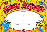 Student Of The Day Certificate Beautiful Star Award Award One in Star Reader Certificate Template