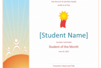 Student Of The Month Award (Elementary) – Free Certificate Templates In with Free Printable Student Of The Month Certificate Templates