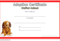 Stuffed Animal Adoption Certificate Template Free 1 In 2020 | Adoption pertaining to Fantastic Stuffed Animal Adoption Certificate Template Free