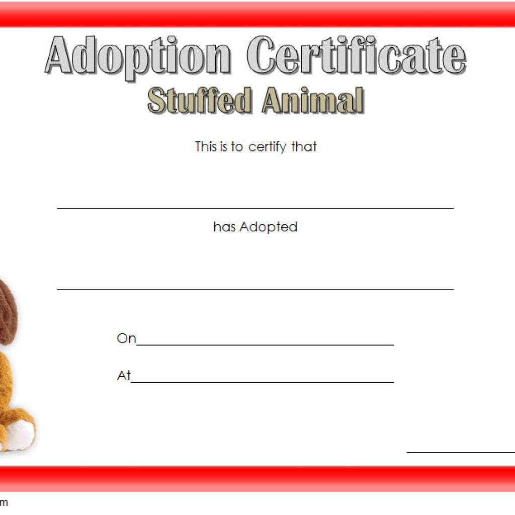 Stuffed Animal Adoption Certificate Template Free (2020) throughout Fantastic Unicorn Adoption Certificate Free Printable 7 Ideas
