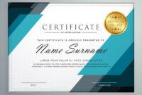 Stylish Certificate Of Appreciation Award Design Template With G regarding Awesome Award Certificate Design Template