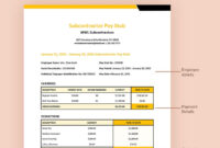 Subcontractor Pay Stub Template - Google Docs, Word | Template with Truck Driver Subcontractor Agreement Template