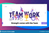 Successful Business Teamwork Cooperation Concept Landing Page. Business throughout Free Teamwork Certificate Templates 7 Team Awards