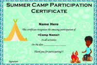 Summer Camp Certificate Template (9) – Templates Example | Templates inside Fresh Summer Reading Certificate Printable