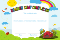Summer Camp Completion Certificate Templates For Word | Professional throughout Free Certificate Templates For Word 2007