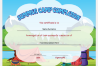 Summer Camp Completion Certificate Templates For Word | Professional throughout Simple Summer Camp Certificate Template