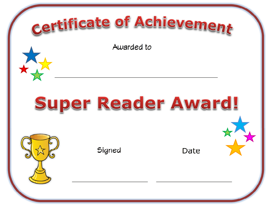 Super Reader Award Certificate Template Download Printable Pdf regarding Accelerated Reader Certificate Template Free