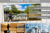 Surprise Fishing Trip Tickets Fishing Ticket Download | Etsy for Amazing Fishing Gift Certificate Editable Templates