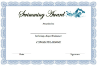Swimming Award Certificate Free Printable 3 | Awards Inside Finisher in Training Completion Certificate Template 7 Ideas