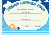 Swimming Competition Award Certificates For Word Professional inside Swimming Achievement Certificate Free Printable