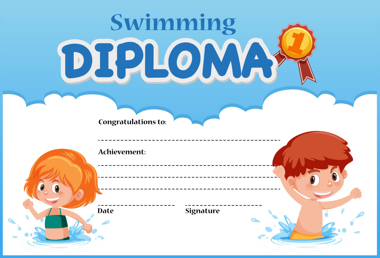 Swimming Diploma Certificate Template - Download Free Regarding with regard to Free Swimming Certificate Templates