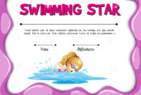 Swimming Star Certificate Template With Girl Swimming Stock Vector regarding Fresh Swimming Certificate Template