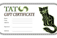 Tattoo Gift Certificate Template [7+ Coolest Designs Free Download] pertaining to Fascinating Tattoo Certificates Top 7 Cool Free Templates