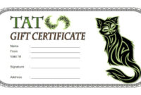 Tattoo Gift Certificate Template [7+ Coolest Designs Free Download] with regard to Tattoo Certificates Top 7 Cool Free Templates