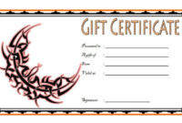 Tattoo Gift Certificate Template [7+ Coolest Designs Free Download] with Tattoo Certificates Top 7 Cool Free Templates