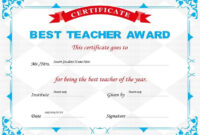 Teacher Certificate | Teacher Certification, Best Teacher, Classroom intended for Best Teacher Certificate