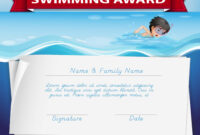 Template Of Certificate For Swimming Award - Download Free Pertaining pertaining to Swimming Certificate Template