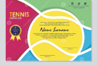 Tennis Certificate - Award Template With Colorful And Stylish Design throughout Tennis Gift Certificate Template