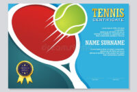 Tennis Certificate Diploma With Golden Cup Vector. Sport Award Template intended for Free Tennis Achievement Certificate Templates