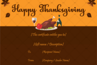 Thanksgiving Gift Certificate Template (Meal, #5617) - Gct for Thanksgiving Gift Certificate Template Free