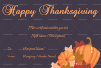 Thanksgiving Gift Certificate Template (Pumpkin, #5610) – Doc Formats in Free Thanksgiving Gift Certificate Template Free
