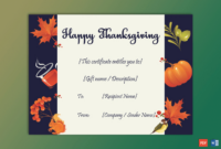 Thanksgiving Gift Certificate Template (Squirrel, #5623) | Certificate regarding Thanksgiving Gift Certificate Template Free