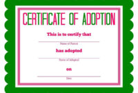 The Breathtaking Free Printable Stuffed Animal Adoption Certificate within New Stuffed Animal Birth Certificate Templates