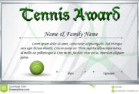 The Cool Certificate Template For Tennis Award Stock Vector Pertaining intended for Tennis Certificate Template Free