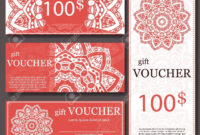 The Cool Gift Voucher Template With Mandala. Design Certificate For with Magazine Subscription Gift Certificate Template