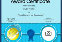The Outstanding Free Tennis Certificates Edit Online And Within Aweso pertaining to Awesome Tennis Tournament Certificate Templates