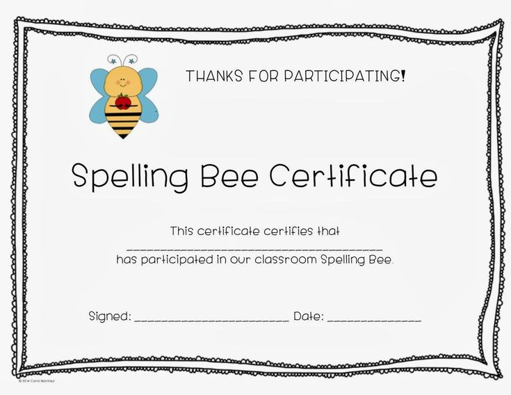 The Outstanding Spelling Bee Certificates | Pta | Bee Certificate with regard to Spelling Bee Award Certificate Template