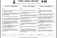 The Teaching Studio: Free Printable: Piano Lesson Contract with Student Parent Contract Template