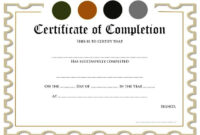 New Certificate Of Completion Word Template