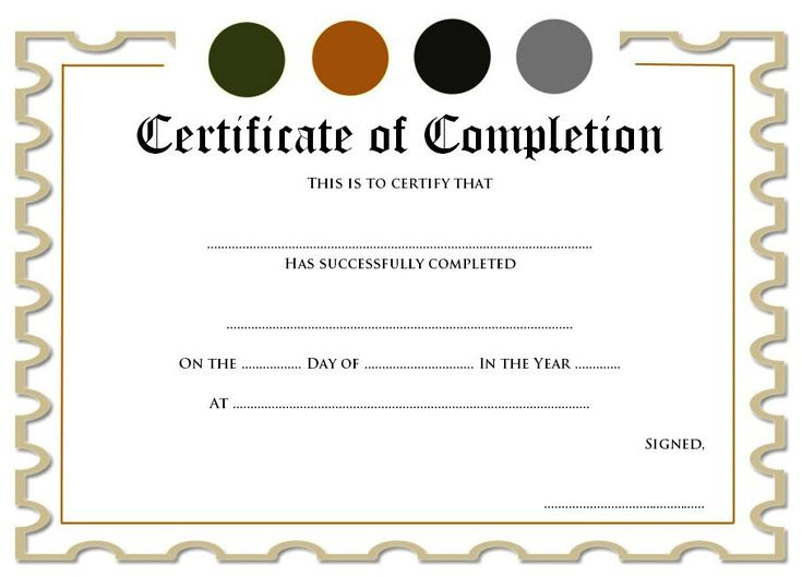 The Terrific Certificate Of Completion Template For Word Free Download for New Certificate Of Completion Word Template